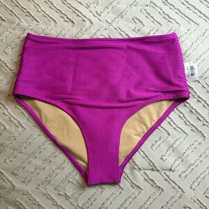 NWT Old Navy Fuchsia Ribbed Swim Bottoms | S